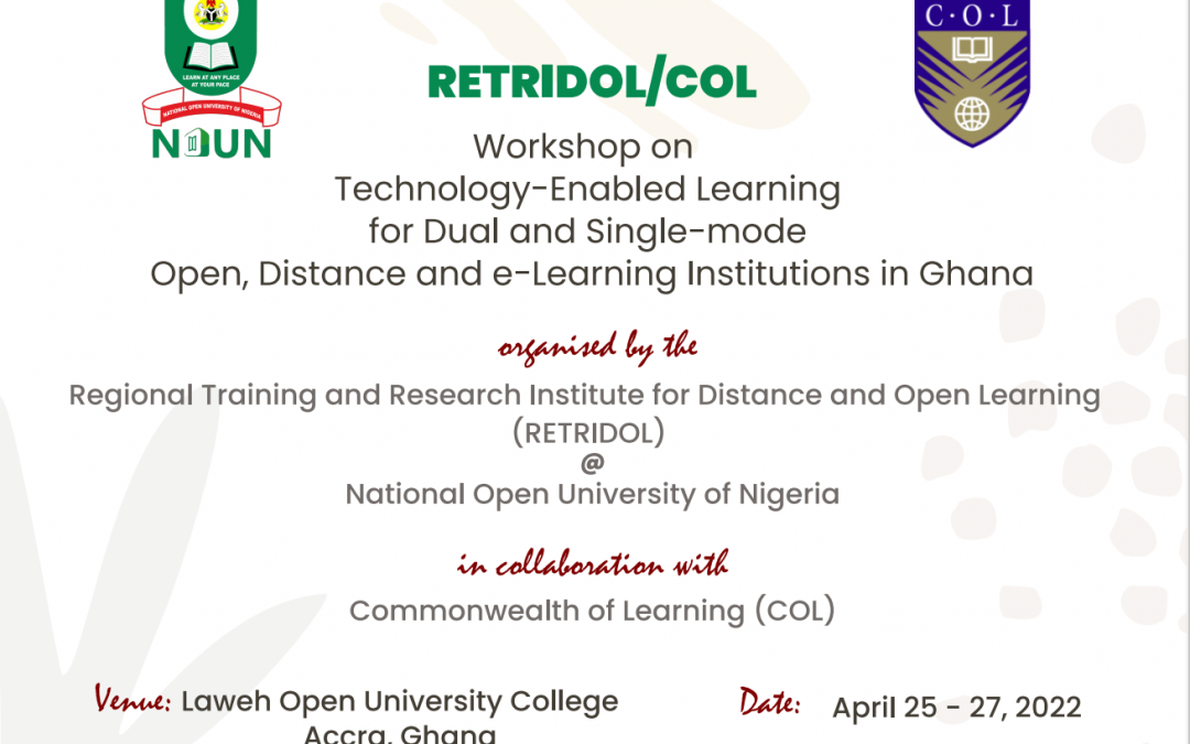 Workshop on Technology-Enabled Learning for Dual and Single-mode Open, Distance and eLearning Institutions in Ghana